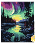 Bajo la Aurora Boreal (Pintura por Números)