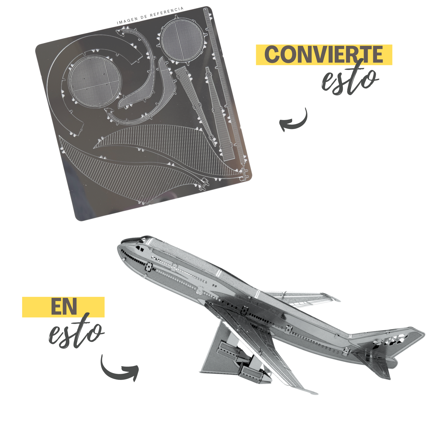 🛫 Puzzle 3D Metálico Boeing 747 Para Adultos y Fans de la Aviación