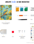 Pintura diamante Armonía del Ave – kit completo con lienzo, diamantes y herramientas.