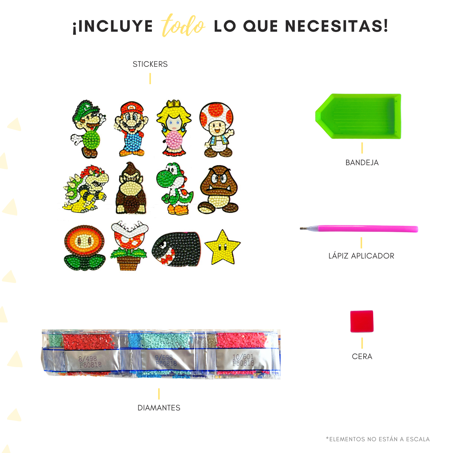 Mario Bros (Stickers con diamantes)