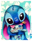 Stitch con Peluche (Pintura Diamante)